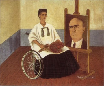 Frida Kahlo Painting - Autorretrato con el Retrato del Doctor Farill feminismo Frida Kahlo